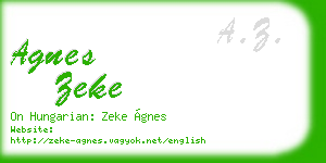 agnes zeke business card
